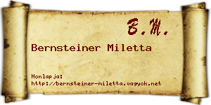 Bernsteiner Miletta névjegykártya